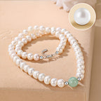 Fortune Jewel 925 Sterling Silver Natural Pearl Jade Healing Necklace Bracelet Earrings With Gift Box