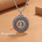 Fortune Jewel Heart Sutra Buddha Carved Peace Buckle Design Serenity Rotatable Necklace Pendant Fortune Jewel