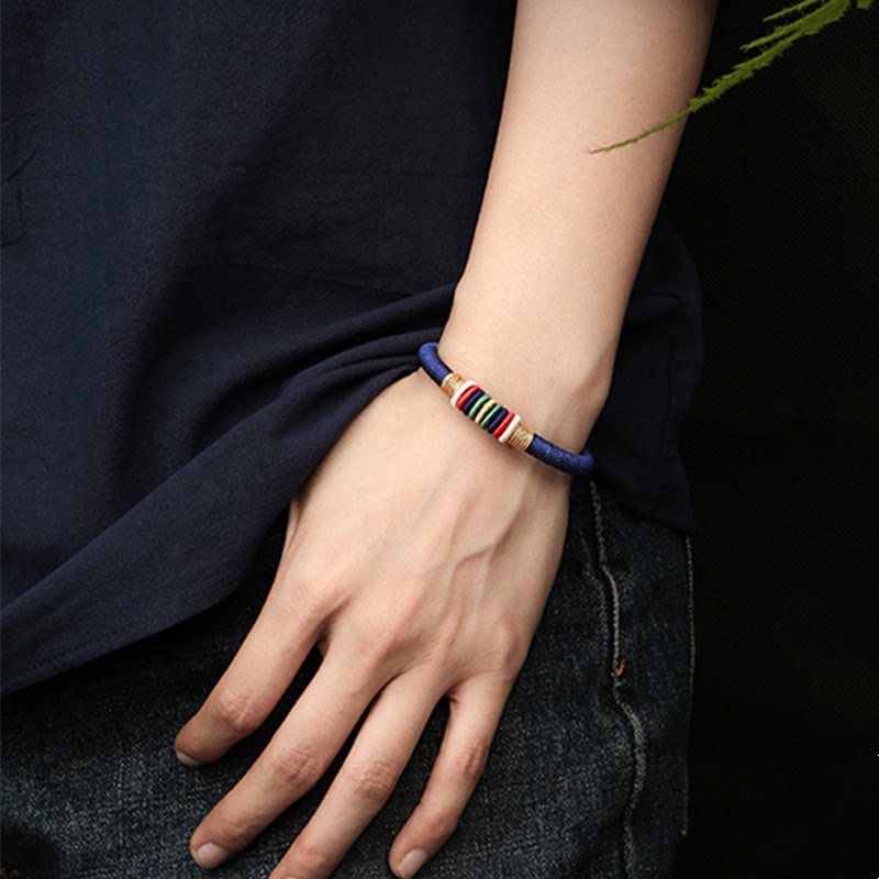 Fortune Jewel Tibetan Handmade Colorful King Kong Knot Five Elements Luck Braid String Bracelet