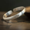 Fortune Jewel Lotus Flower Heart Sutra White Copper Healing Luck Bracelet