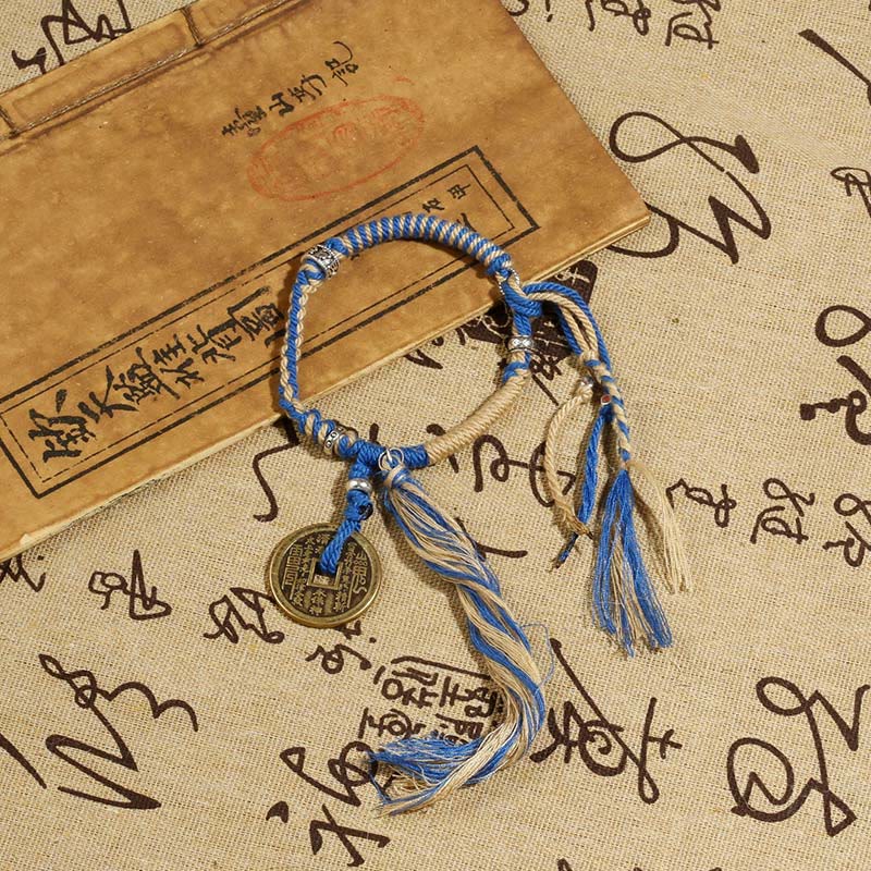 Fortune Jewel Mountain Ghosts Spend Money Wealth Prosperity Handmade Braided Bracelet