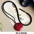 Fortune Jewel Laughing Buddha Yin Yang Chinese Zodiac Gourd Natural Cinnabar Blessing Necklace Pendant