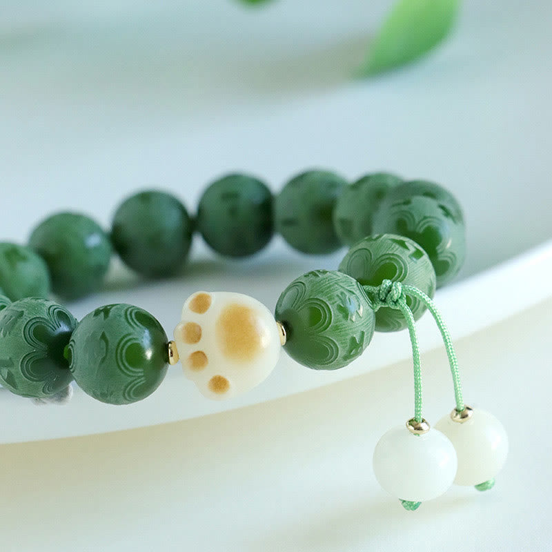 Fortune Jewel Bodhi Seed Om Mani Padme Hum Carved Harmony Bracelet