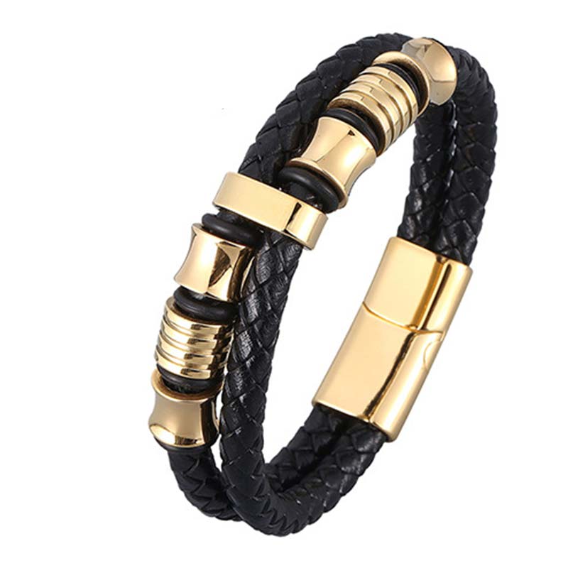 Fortune Jewel Layered Leather Weave Fortune Bracelet