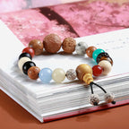 Fortune Jewel Bodhi Seed Agate Wisdom Harmony Wrist Mala Bracelet
