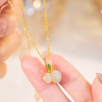 Fortune Jewel 925 Sterling Silver Hetian Jade Gourd Abundance Necklace Pendant