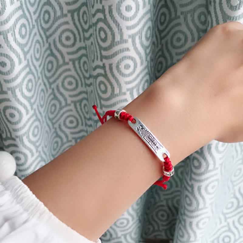 Fortune Jewel 925 Sterling Silver Red String Luck Strength Braid Bracelet