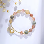 Fortune Jewel Natural Colorful Rutilated Quartz Shell Protection Bead Bracelet