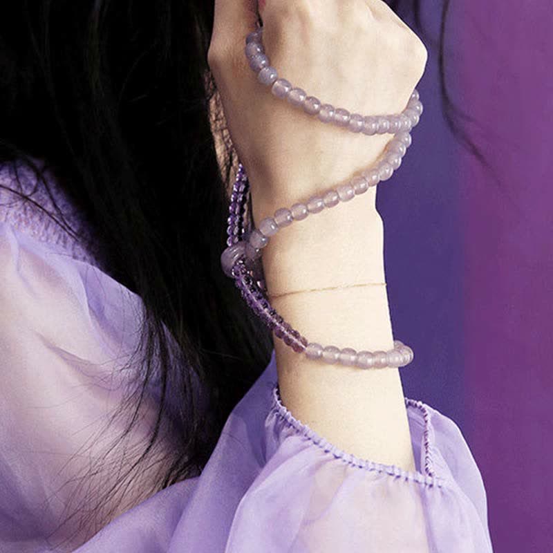 Fortune Jewel Natural Amethyst Crystal Meditation Healing Bracelet