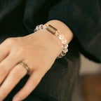 Fortune Jewel White Crystal Red Hematoid Quartz Gold Rutilated Quartz Purple Phantom Protection Bracelet