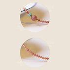 Fortune Jewel 14K Gold Plated Natural Rhodonite Loving Energy Chain Bracelet