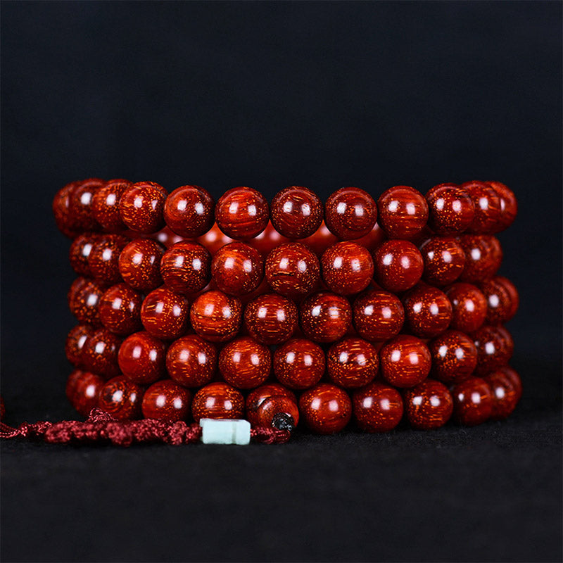 Fortune Jewel Tibetan Small Leaf Red Sandalwood Balance Bracelet