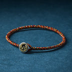 Fortune Jewel Handmade 925 Sterling Silver Chinese Zodiac Natal Buddha Protection Colorful Rope Bracelet