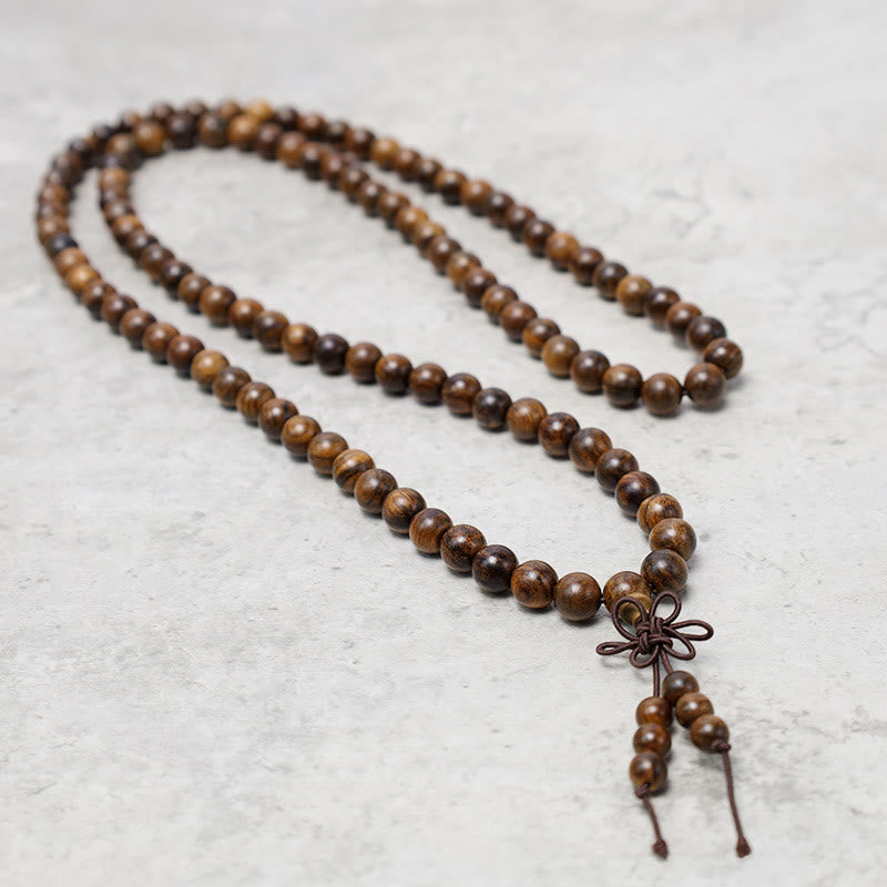 Fortune Jewel 108 Mala Beads Bracelet Prayer Meditation Sandalwood Elastic