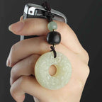 Fortune Jewel PiXiu Jade Peace Buckle Abundance Wealth Key Chain