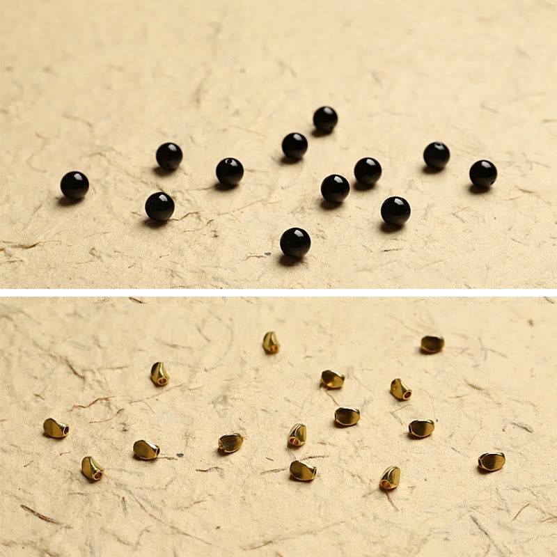 Fortune Jewel Tibetan 108 Mala Beads Black Onyx Three-eyed Dzi Beads Protection Bracelet