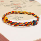 Fortune Jewel Handmade Dunhuang Color Thread Peace And Joy Protection Braid String Bracelet