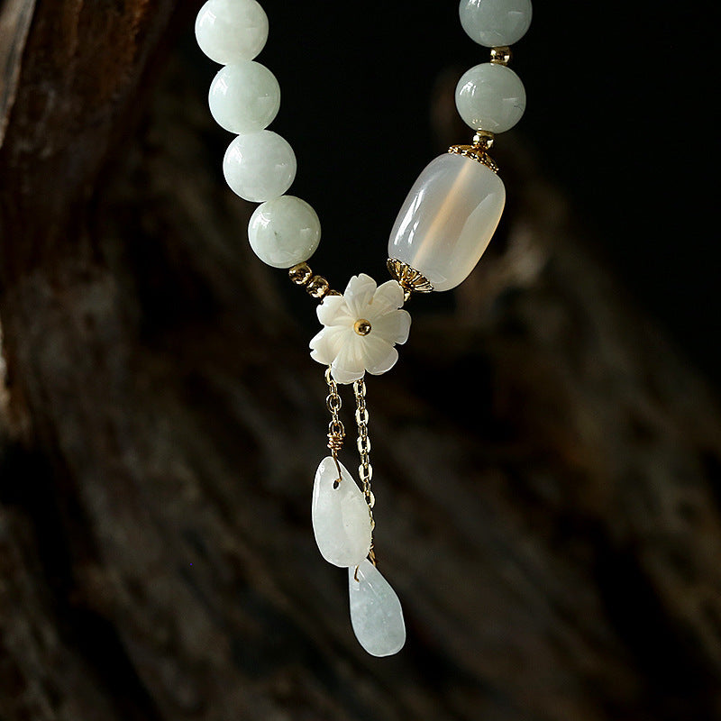 Fortune Jewel Natural White Jade Luck Bracelet