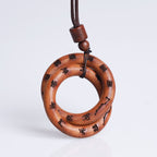 Fortune Jewel Lightning Struck Jujube Wood Taoist Yin Yang Ring Qiankun Circle Leizu Taboo Luck Necklace Pendant Fortune Jewel