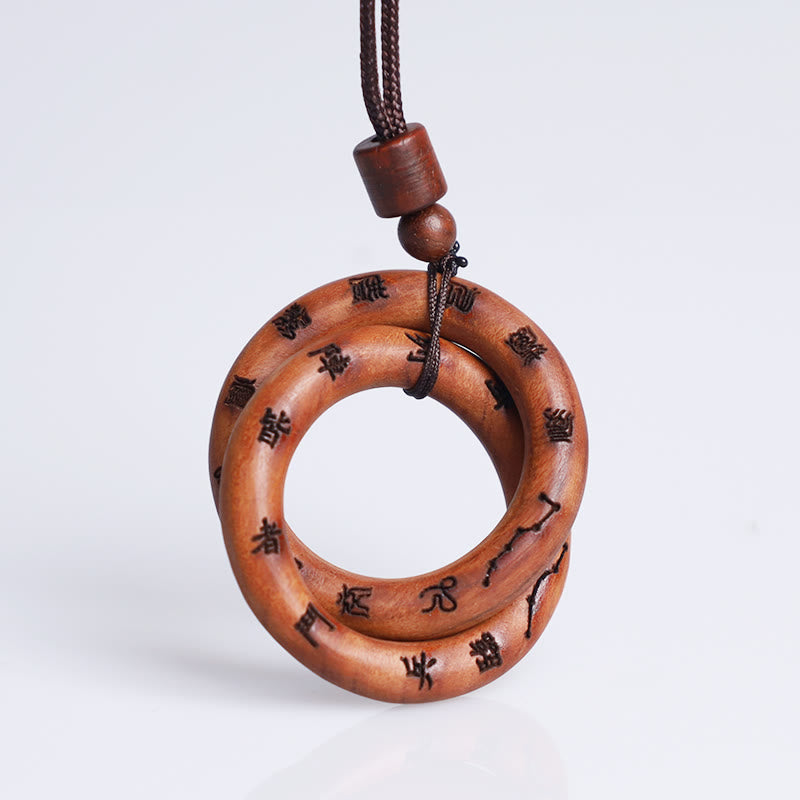 Fortune Jewel Lightning Struck Jujube Wood Taoist Yin Yang Ring Qiankun Circle Leizu Taboo Luck Necklace Pendant Fortune Jewel