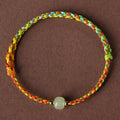 Fortune Jewel Colorful Rope Luck Jade Bead Abundance Bracelet