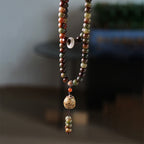 Fortune Jewel 108 Mala Beads Dunhuang Color Bodhi Seed Dzi Bead Keep Away Evil Spirits Bracelet