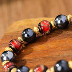 Fortune Jewel Tibetan Zakiram Goddess of Wealth Liuli Glass Incense Ash Porcelain Bead Luck Bracelet