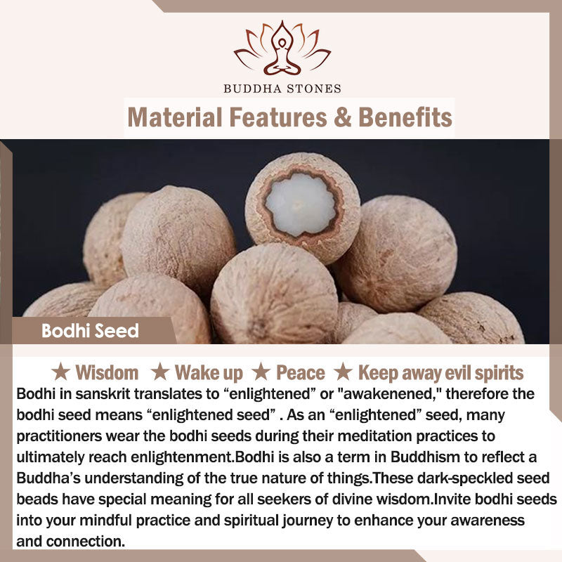 Fortune Jewel 108 Mala Beads Bodhi Seed Dzi Bead Keep Away Evil Spirits Bracelet