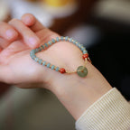 Fortune Jewel Natural Hetian Jade Red Agate Peace Buckle Lucky Fortune Bracelet