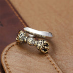 Fortune Jewel Tibetan Dorje Vajra Engraved Design Copper Luck Wealth Adjustable Ring