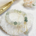 Fortune Jewel Natural Gradient Jade Abundance Luck Bead Charm Bracelet