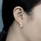 Fortune Jewel 925 Sterling Silver Plum Blossom Floral Blessing Earrings