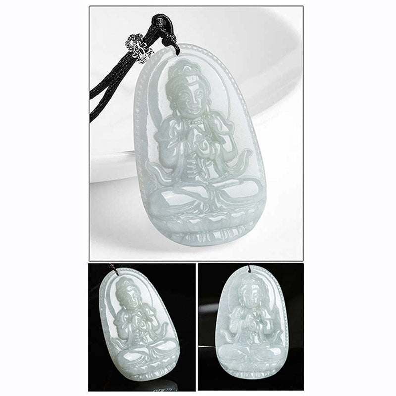 Fortune Jewel Chinese Zodiac Natal Buddha Jade Wealth Prosperity Necklace Pendant Fortune Jewel