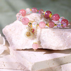 Fortune Jewel "Wishing Love and Sweet Blessings"Strawberry Quartz Bracelet Includes Gift Message Card Fortune Jewel
