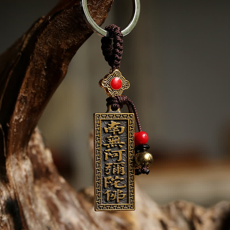 Fortune Jewel Namo Amitabha Peace Blessing Keychain Fortune Jewel
