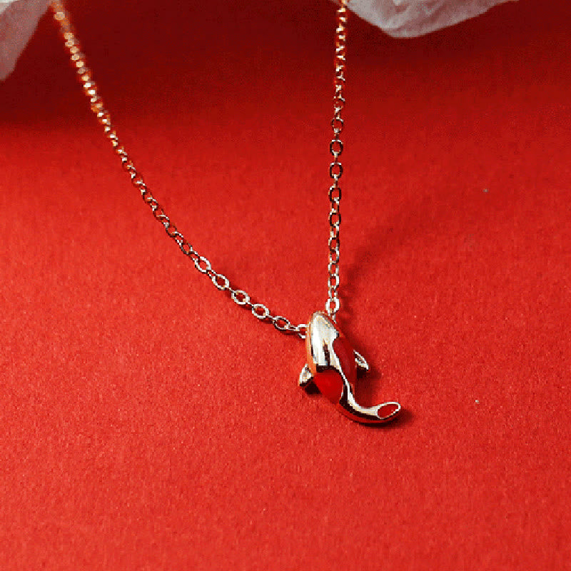 Fortune Jewel Copper Koi Fish Wealth Necklace Pendant Red Rope Bracelet Earrings Set