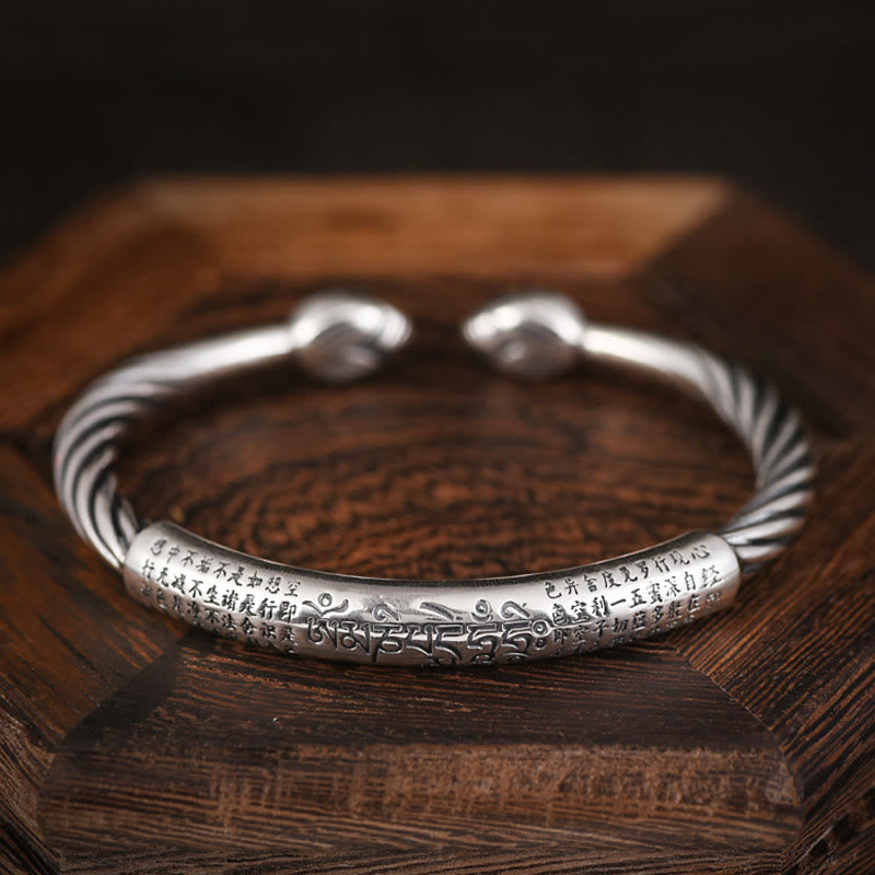 Fortune Jewel Tibetan Om Mani Padme Hum Heart Sutra Purity Cuff Bracelet