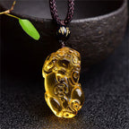 Fortune Jewel FengShui Citrine PiXiu Wealth Necklace Pendant