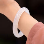 Fortune Jewel Natural Chalcedony Harmony Positive Bracelet Bangle