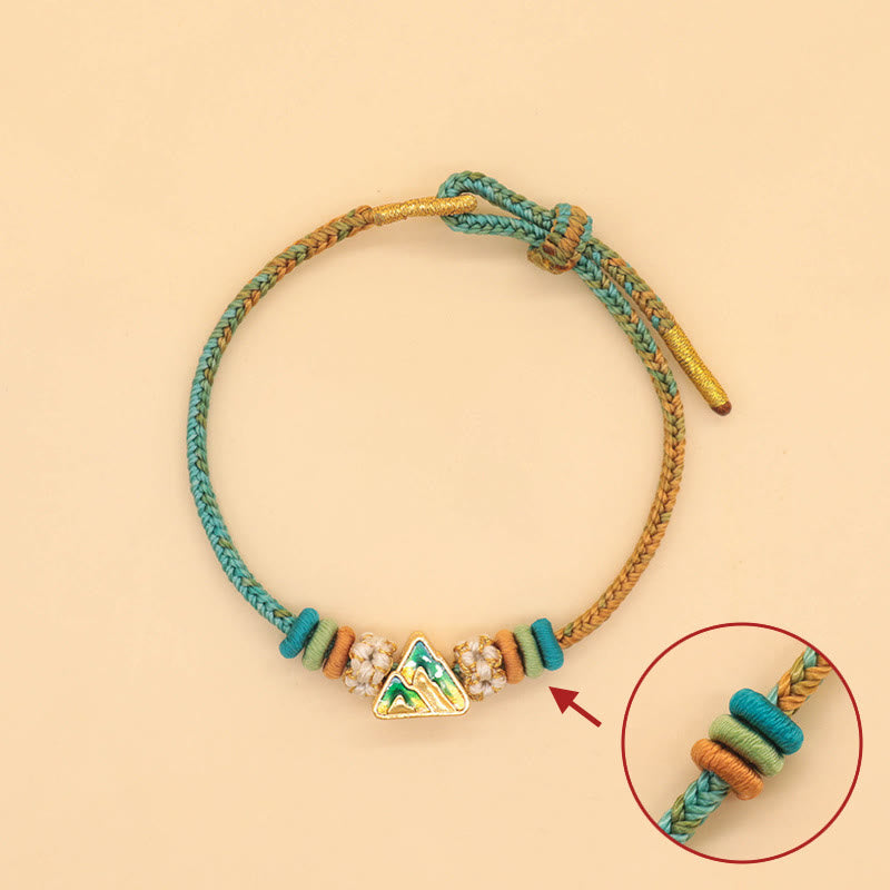 Fortune Jewel Handmade Eight Thread Peace Knot Peach Blossom Knot Luck Rope Braided Bracelet
