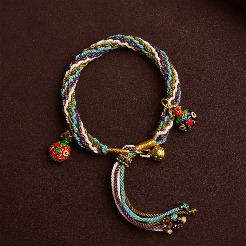 Fortune Jewel Handmade Gold Swallowing Beast Family Healing Reincarnation Knot Braid Bracelet