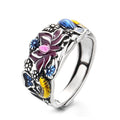 Fortune Jewel Koi Fish Lotus Flower Leaf Design Luck Wealth Ring
