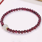 Fortune Jewel Natural Garnet Jade Bead Purification Bracelet