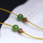 Fortune Jewel Natural Hetian Jade Small Bag Pattern Prosperity String Necklace Pendant