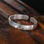 Fortune Jewel 999 Sterling Silver Buddha Head Heart Sutra Serenity Bracelet Bangle