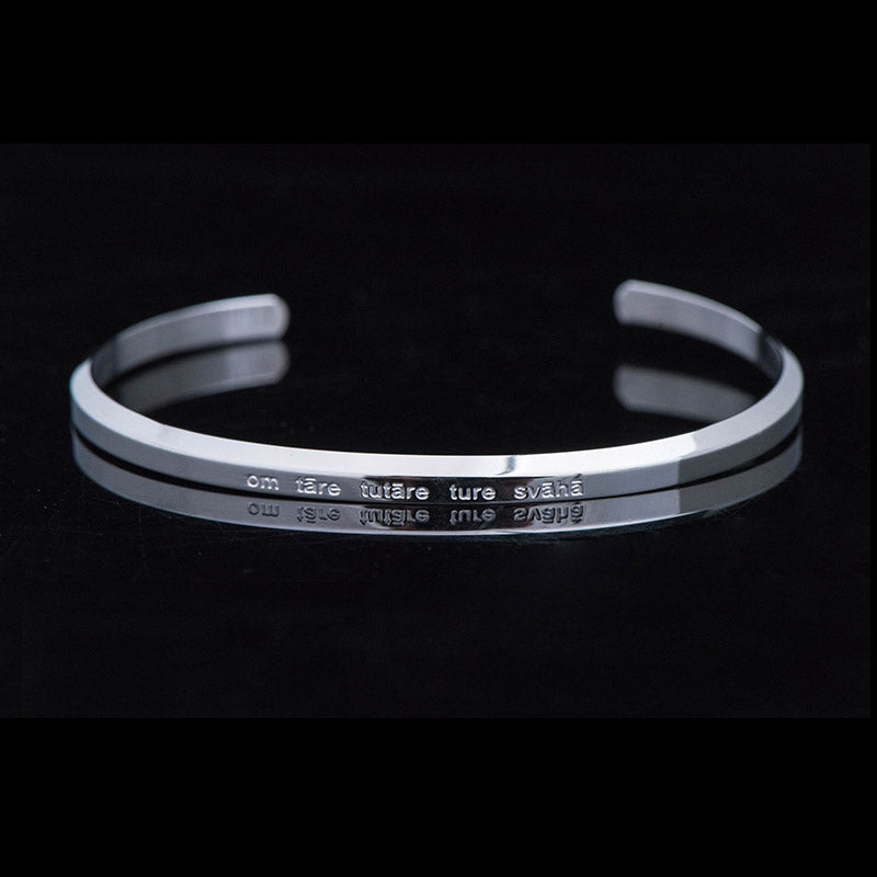 Fortune Jewel Six True Words Engraving Titanium Steel Blessing Protection Bracelet