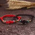 Fortune Jewel Red String Jade Luck Fortune Knot Braided Couple Bracelet