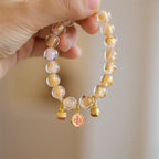 Fortune Jewel Gold Swallowing Beast Copper Coin Good Luck Charm Liuli Glass Bead Fortune Bracelet