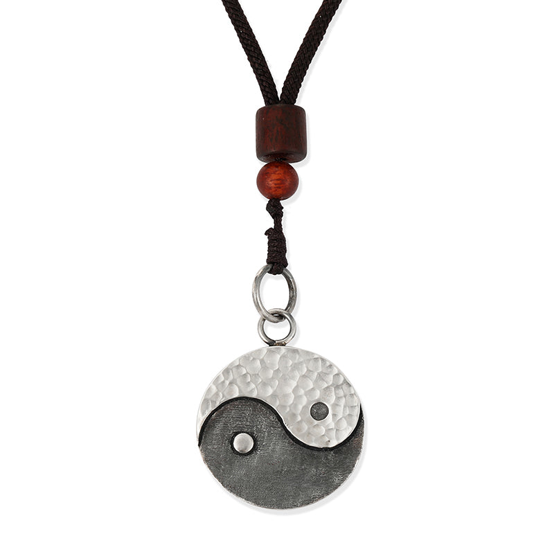 Fortune Jewel 990 Sterling Silver Yin Yang Balance Harmony Necklace Pendant Fortune Jewel