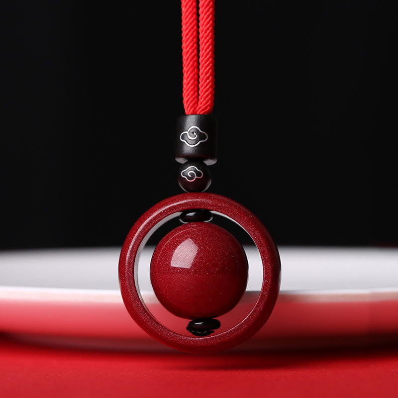 Fortune Jewel Cinnabar Om Mani Padme Hum PiXiu Blessing Lucky Bead Necklace Pendant